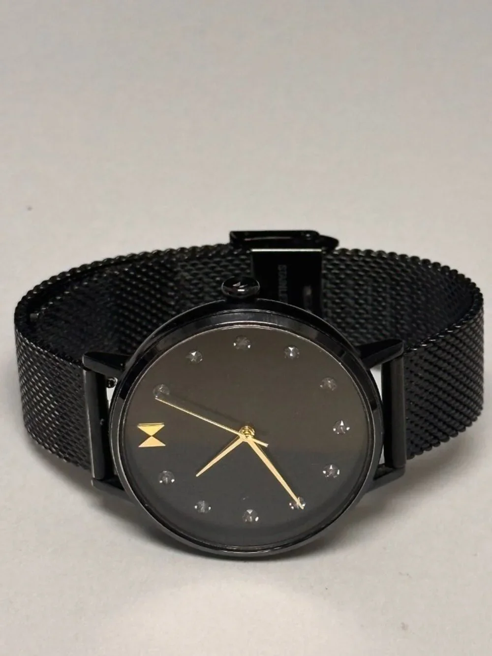 MVMT Dot Watch Women All Black 35MM Mesh Band New Battery 8.5 Inch